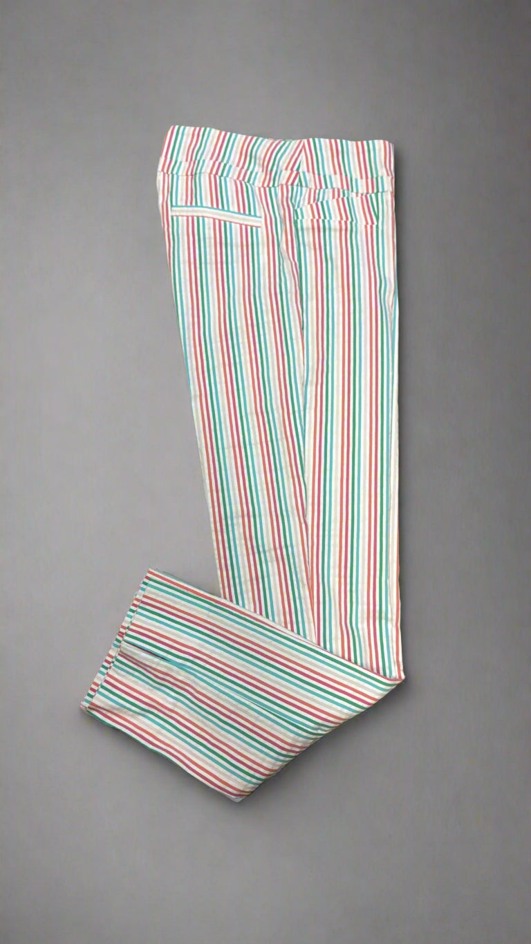 Renuar Multi-Color Striped Seersucker Pants