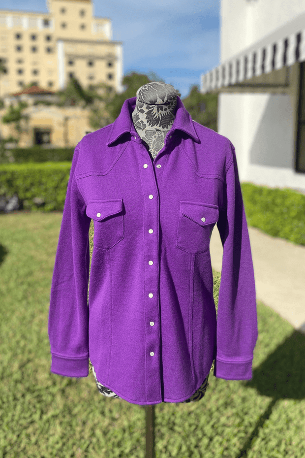 Richard Grand Deep Purple Checked Shirt available at Mildred Hoit in Palm Beach.