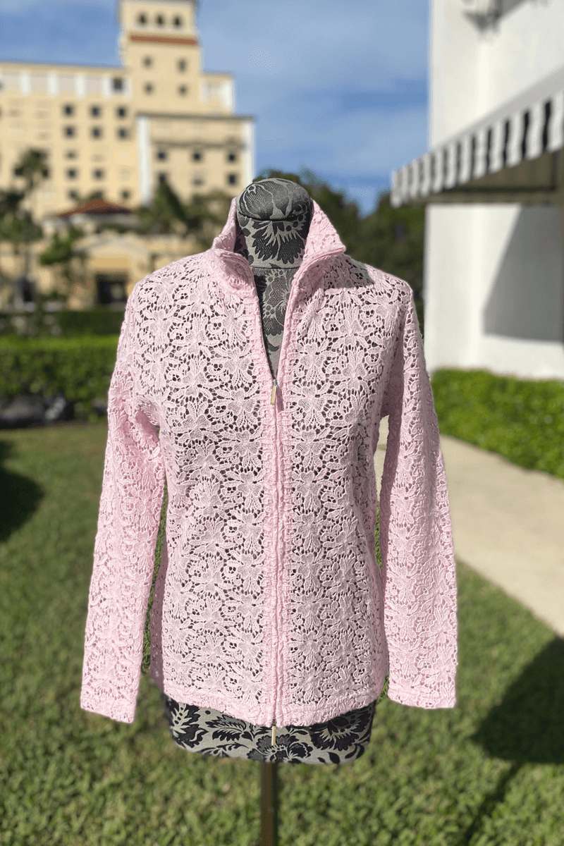 Richard Grand Macrame Jacket in Powder Pink - Mildred Hoit