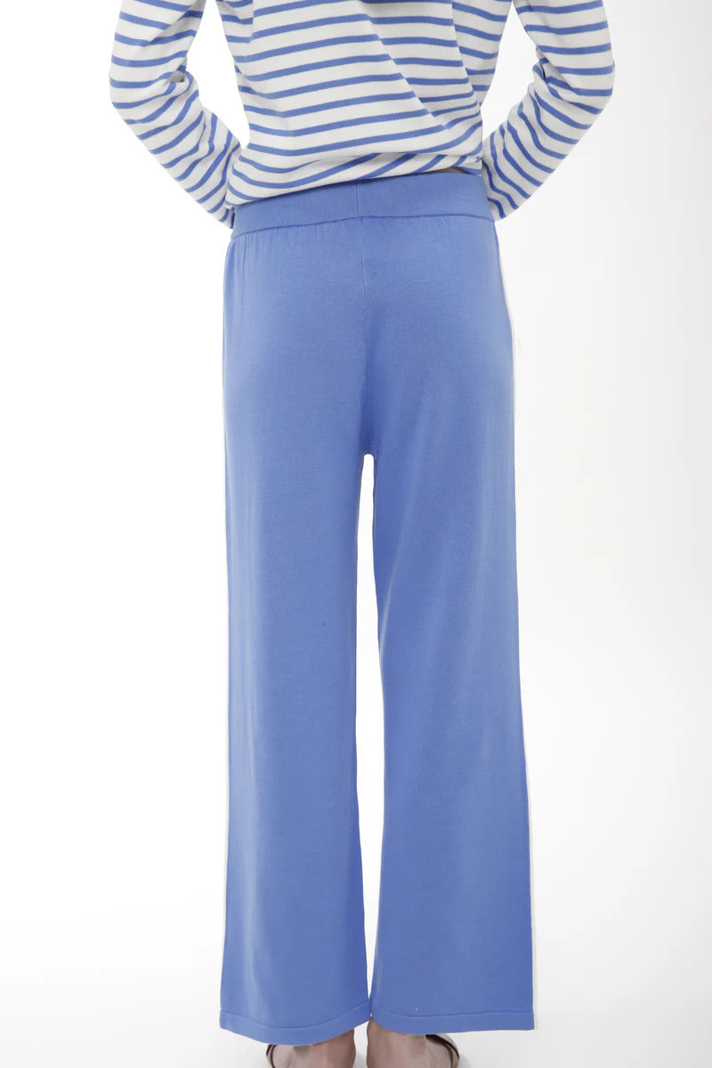 Blue Sweat Pants with Contrast Color Detail - Mildred Hoit