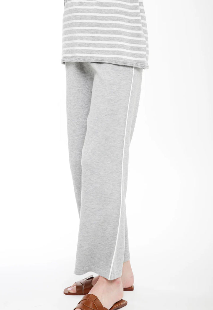 Grey Sweat Pant with Contrast Piping Detail - Mildred Hoit