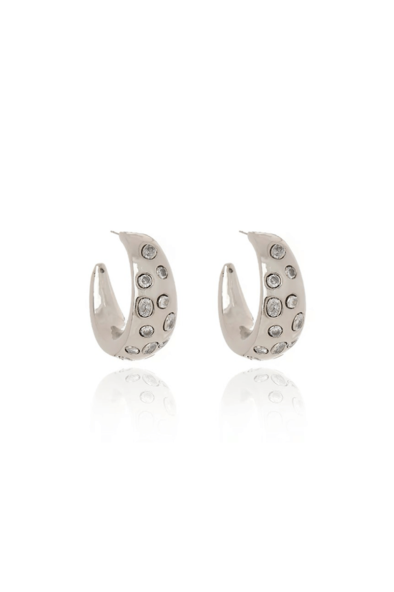 Silver and Crystal Earrings - Mildred Hoit