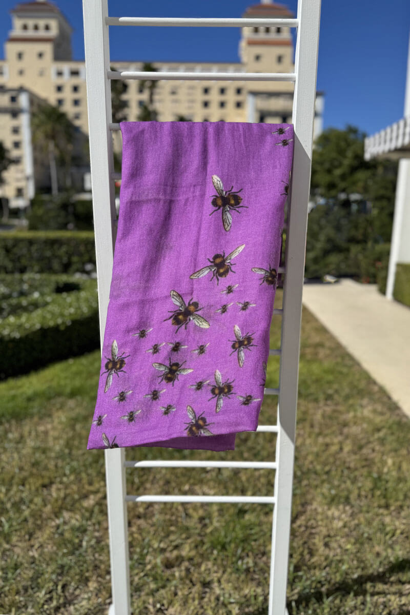 Bee Shawl in Purple - Mildred Hoit