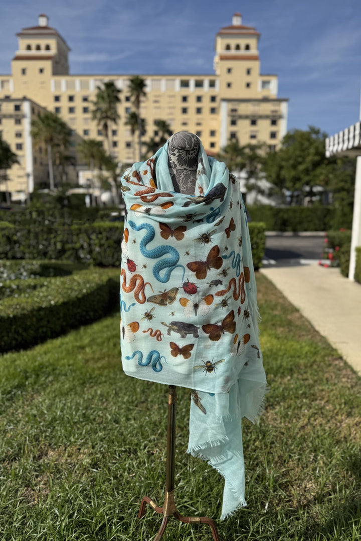 Jungle Dance Blue Scarf - Mildred Hoit