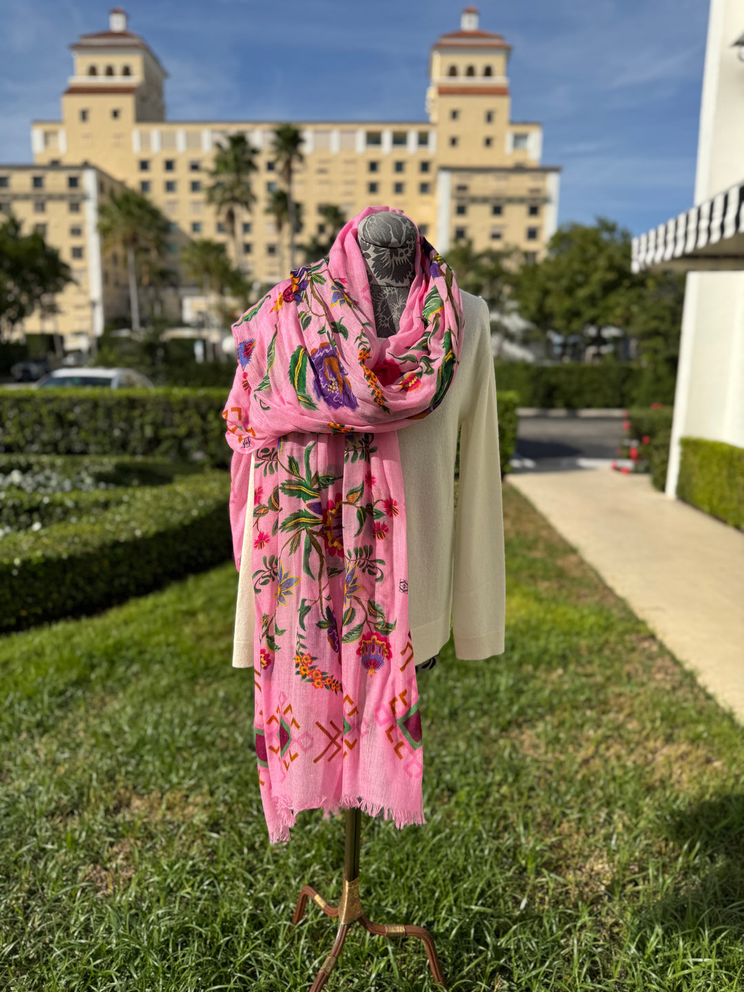 Ethno Floral Printed Scarf - Mildred Hoit