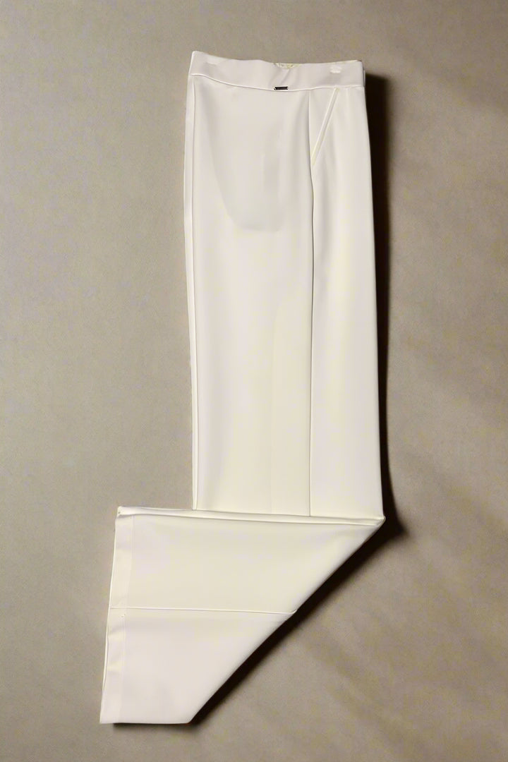 Up! Solid Light Ponte Wide-Leg Pant in Cloud - Mildred Hoit