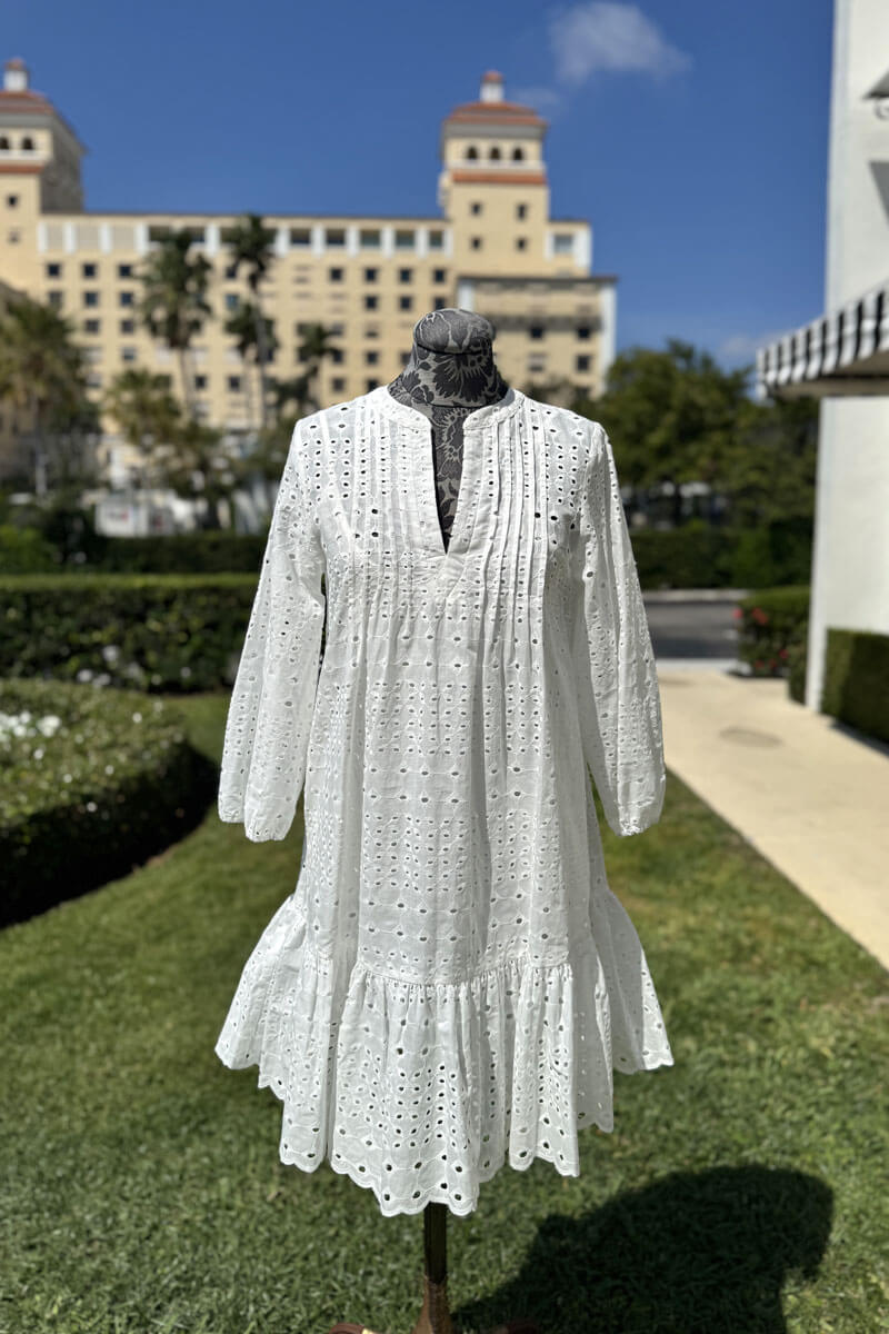 Vilagallo Taylor Sangallo Dress in White - Mildred Hoit