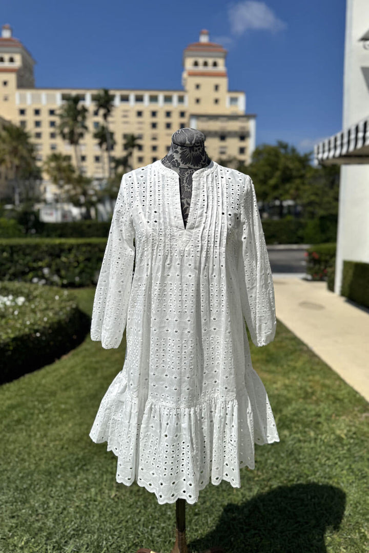 Vilagallo Taylor Sangallo Dress in White - Mildred Hoit