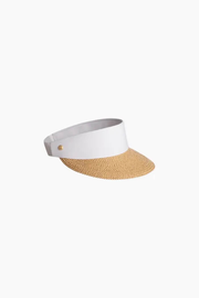 Eric Javits Champ Visor in Peanut and White available at Mildred Hoit in Palm Beach.