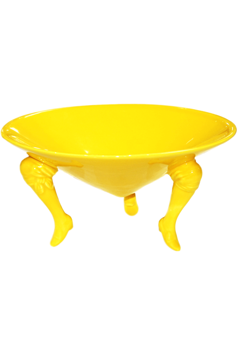 Italian Ceramic Bowl with Leg Base available at Mildred Hoit in Palm Beach.