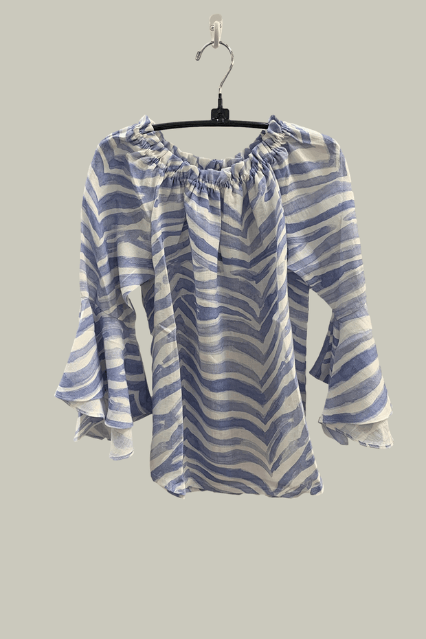Blue Zebra Cotton Top available at Mildred Hoit in Palm Beach.