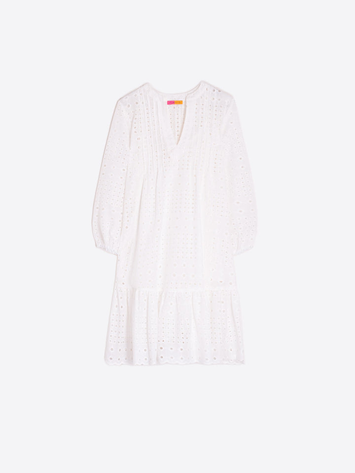 Vilagallo Taylor Sangallo Dress in White - Mildred Hoit