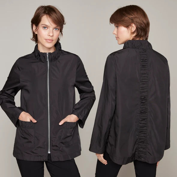Black Jacket with Ruching Detail - Mildred Hoit
