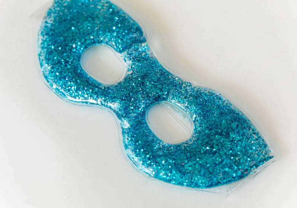 Aqua Blue Glitter Eye Mask - Mildred Hoit