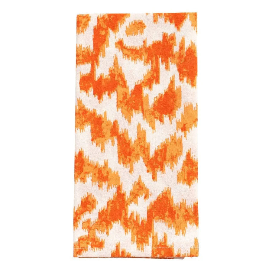 Caspari Modern Moire Cloth Dinner Napkins in Orange - Mildred Hoit