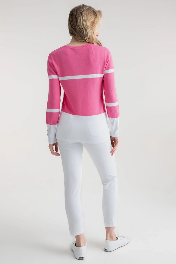 Knit Top in Pink and White - Mildred Hoit