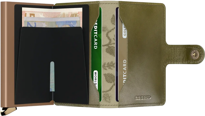Floral Stitch Mini Wallet in Olive - Mildred Hoit