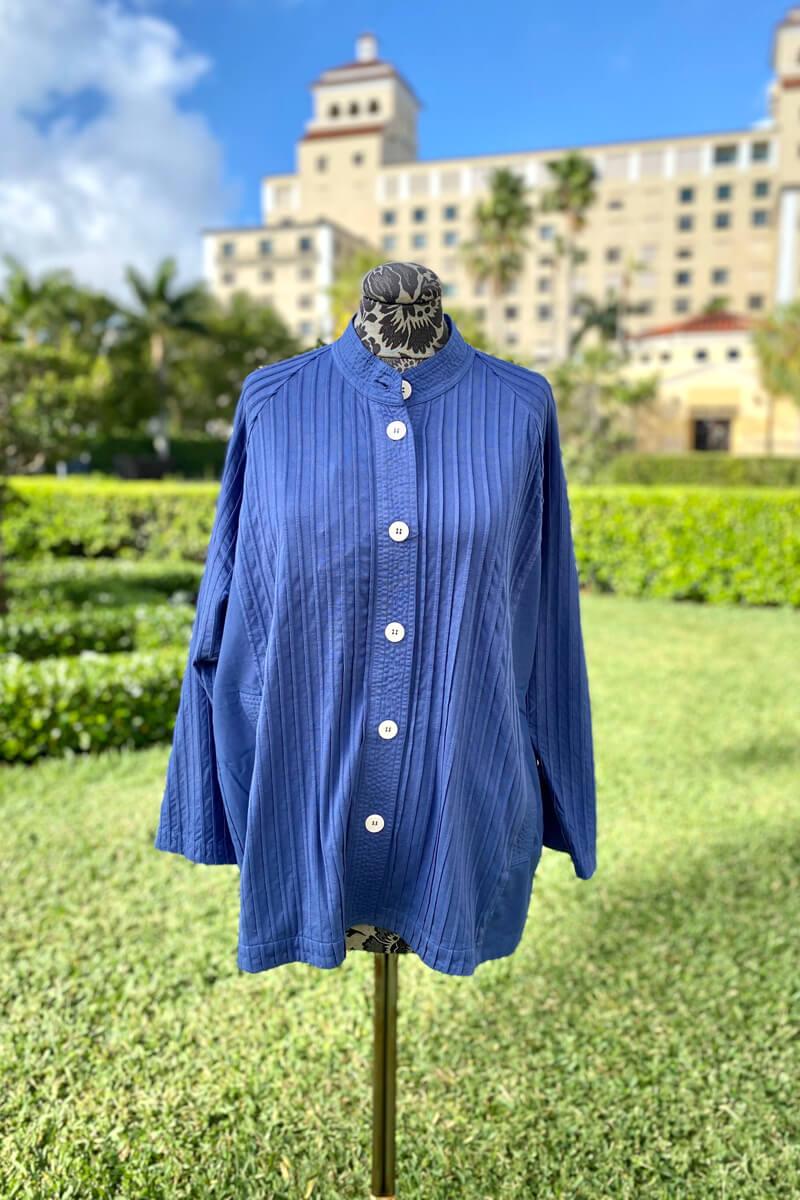 Yacco Maricard 1510843 Jacket Oxford Blue available at Mildred Hoit in Palm Beach.