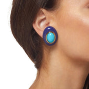 Kenneth Jay Lane Lapis and Turquoise Earring available at Mildred Hoit.