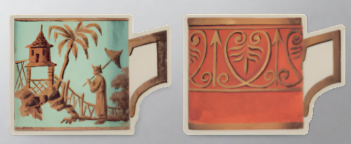 Caspari Coasters (Set of 4) - Salon de Thé available at Mildred Hoit in Palm Beach.
