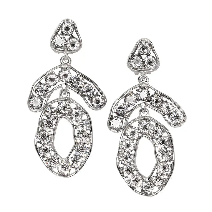 Kenneth Jay Lane Triangle and Circle Crystal Earrings - Mildred Hoit