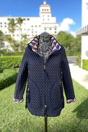 Reverse of Landi Italian Geometric Reversible Jacket available at Mildred Hoit in Palm Beach.