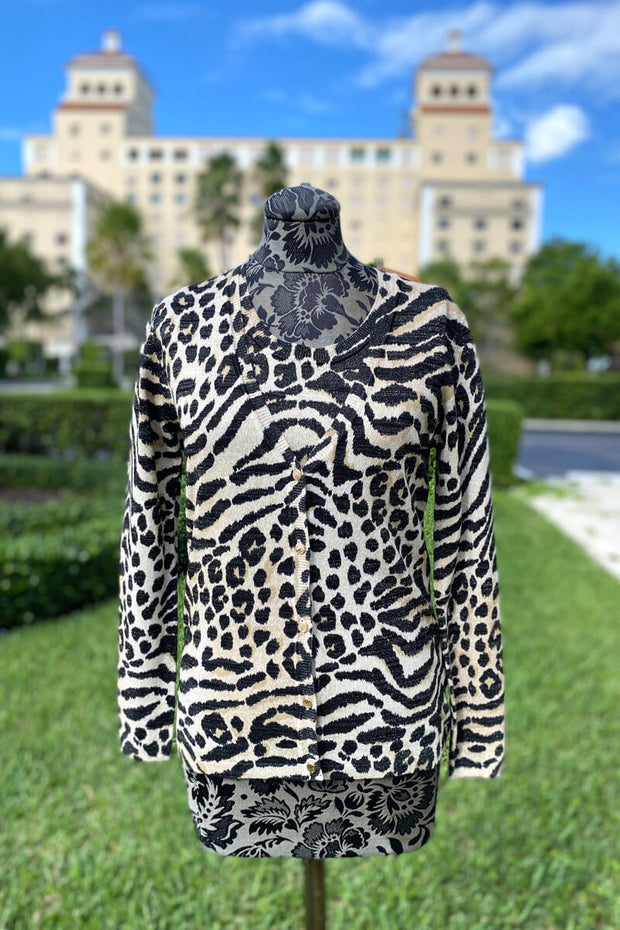 Leo & Ugo Animal Print Sweater Set available at Mildred Hoit in Palm Beach.