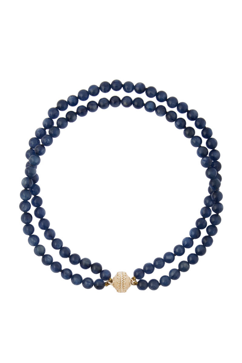Clara Williams Victoire Kyanite 8mm Double Strand Necklace - Mildred Hoit