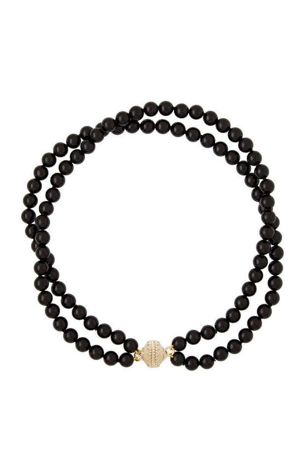 Clara Williams Victoire Black Obsidian Double Strand Necklace available at Mildred Hoit in Palm Beach.