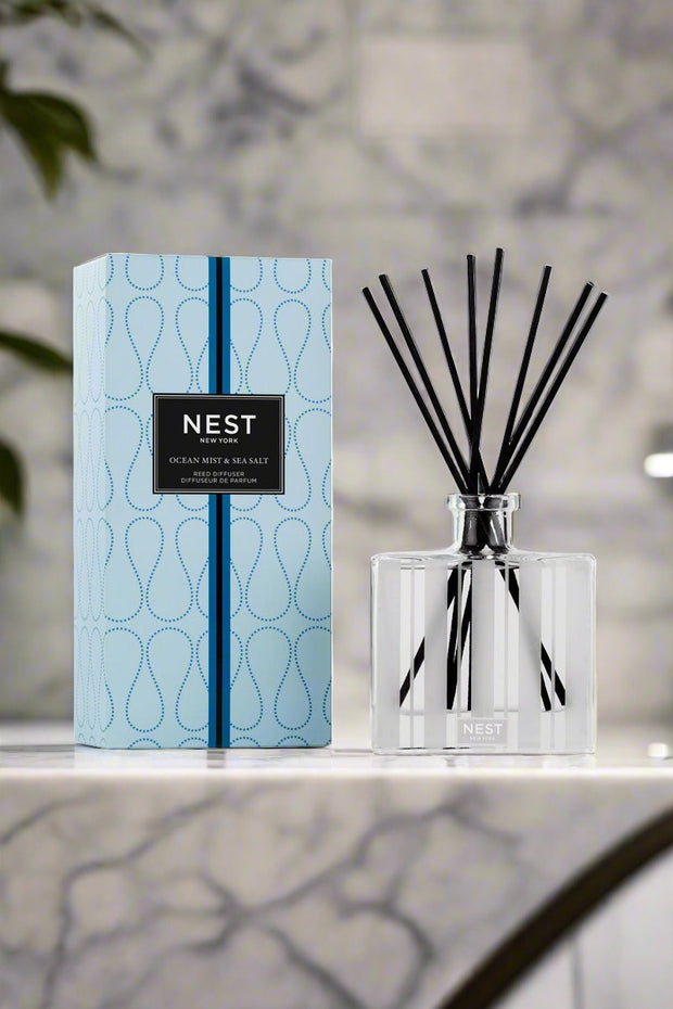 Nest Fragrances Reed Diffuser - Ocean & Sea Salt available at Mildred Hoit in Palm Beach.