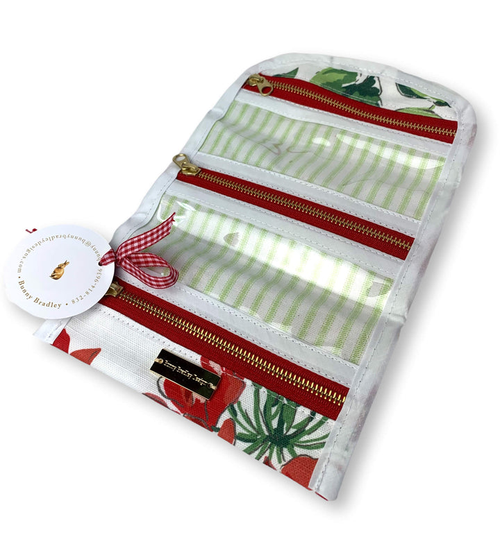 Jules Jewelry Roll in Cottage Grove Print - Mildred Hoit