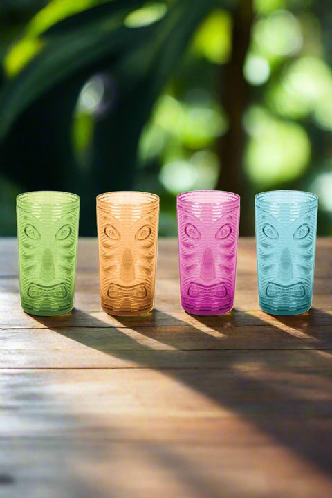Set of 4 Tiki Tumblers available at Mildred Hoit in Palm Beach.