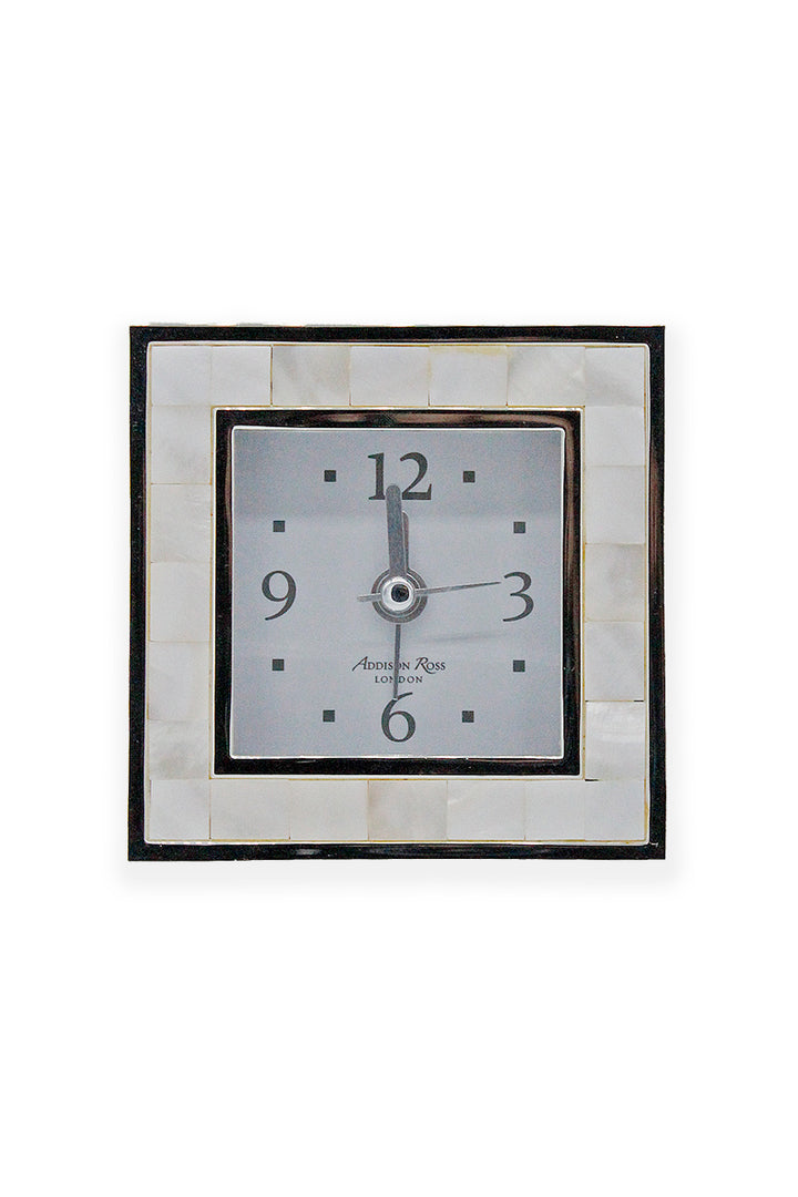Mother of Pearl Square Alarm Clock - Mildred Hoit