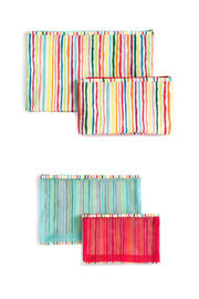 Set of 2 Striped Mesh Travel Bags available at Mildred Hoit in Palm Beach.