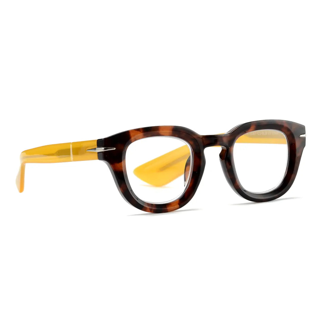 Darcy Blue Light Readers in Tortoise & Yellow - Mildred Hoit