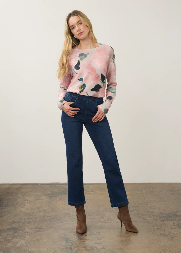 Pull-On Straight Leg Pant in Dark Wash