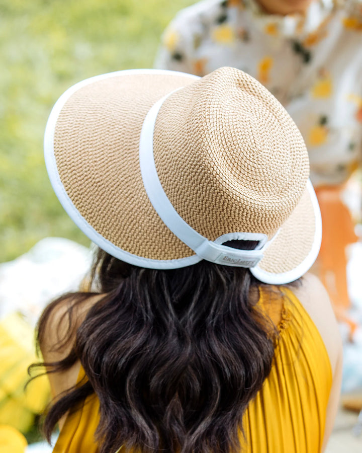 Eric Javits SunCrest Visor Fedora in Peanut & White - Mildred Hoit