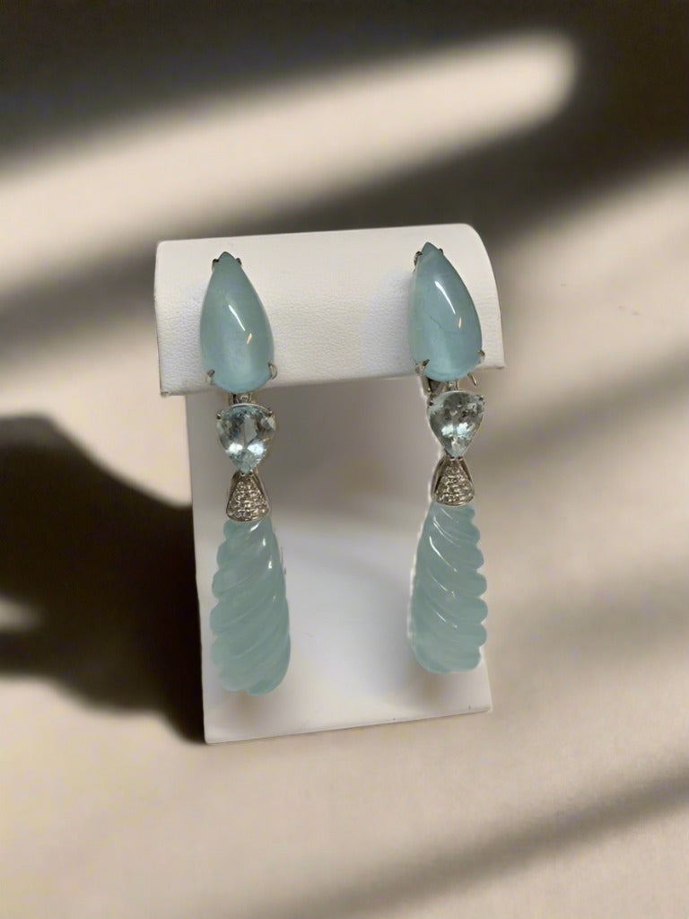 Aquamarine and Diamond Earring - Mildred Hoit