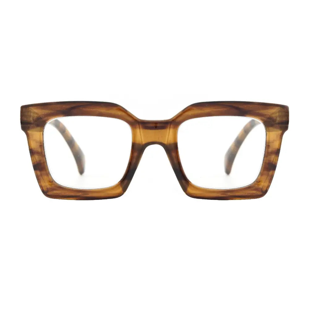 Fiona Blue Light Readers in Striped Brown - Mildred Hoit