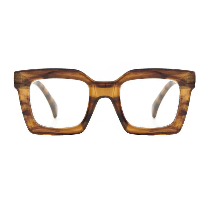 Fiona Blue Light Readers in Striped Brown - Mildred Hoit