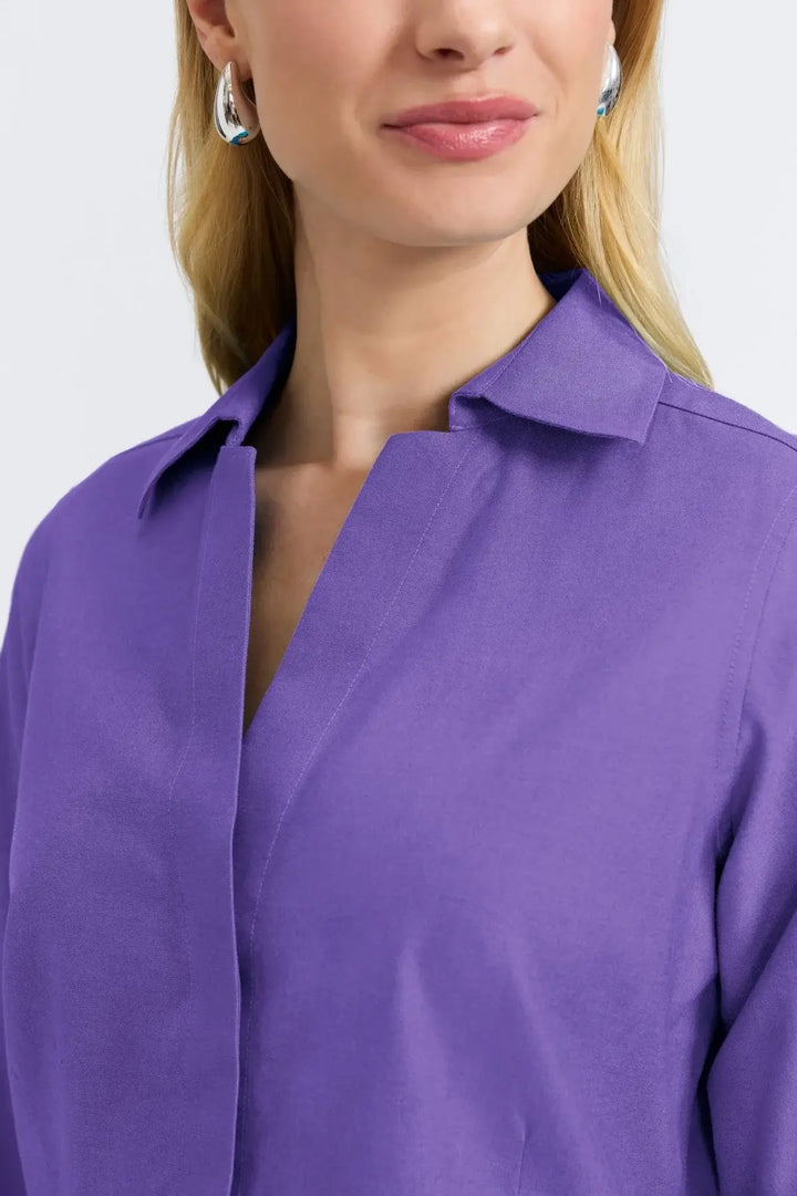 Foxcroft Taylor Blouse in Royal Purple