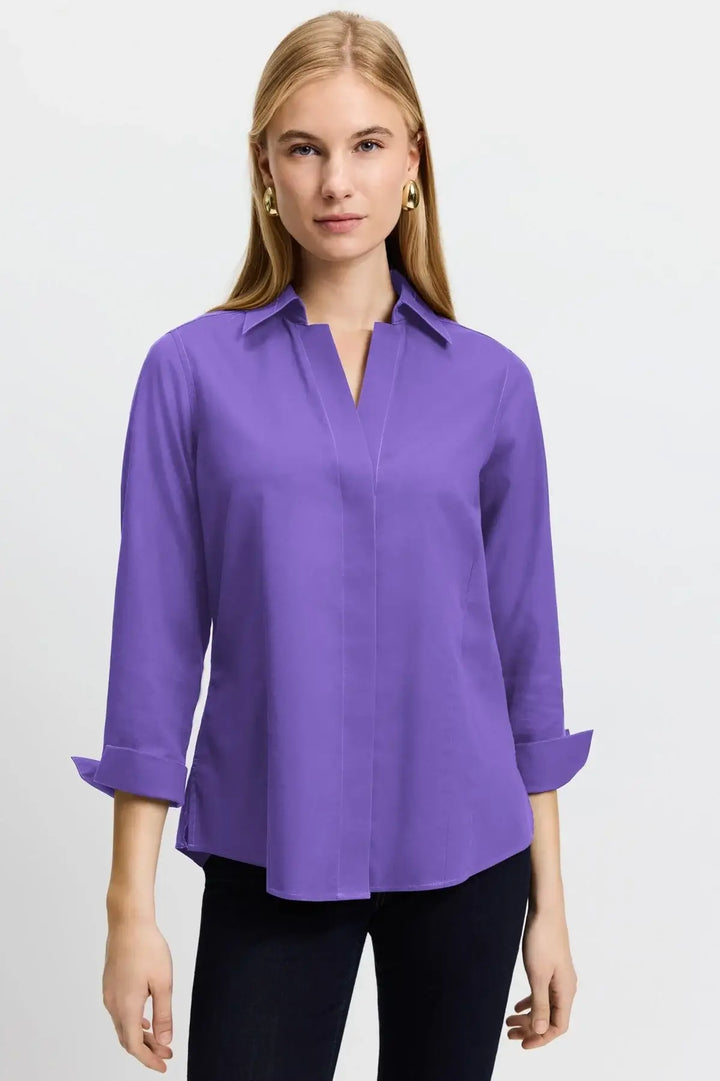 Foxcroft Taylor Blouse in Royal Purple