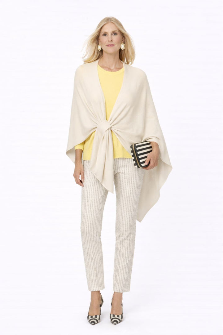 J'envie Pull-On Calypso Pant in White & Black - Mildred Hoit