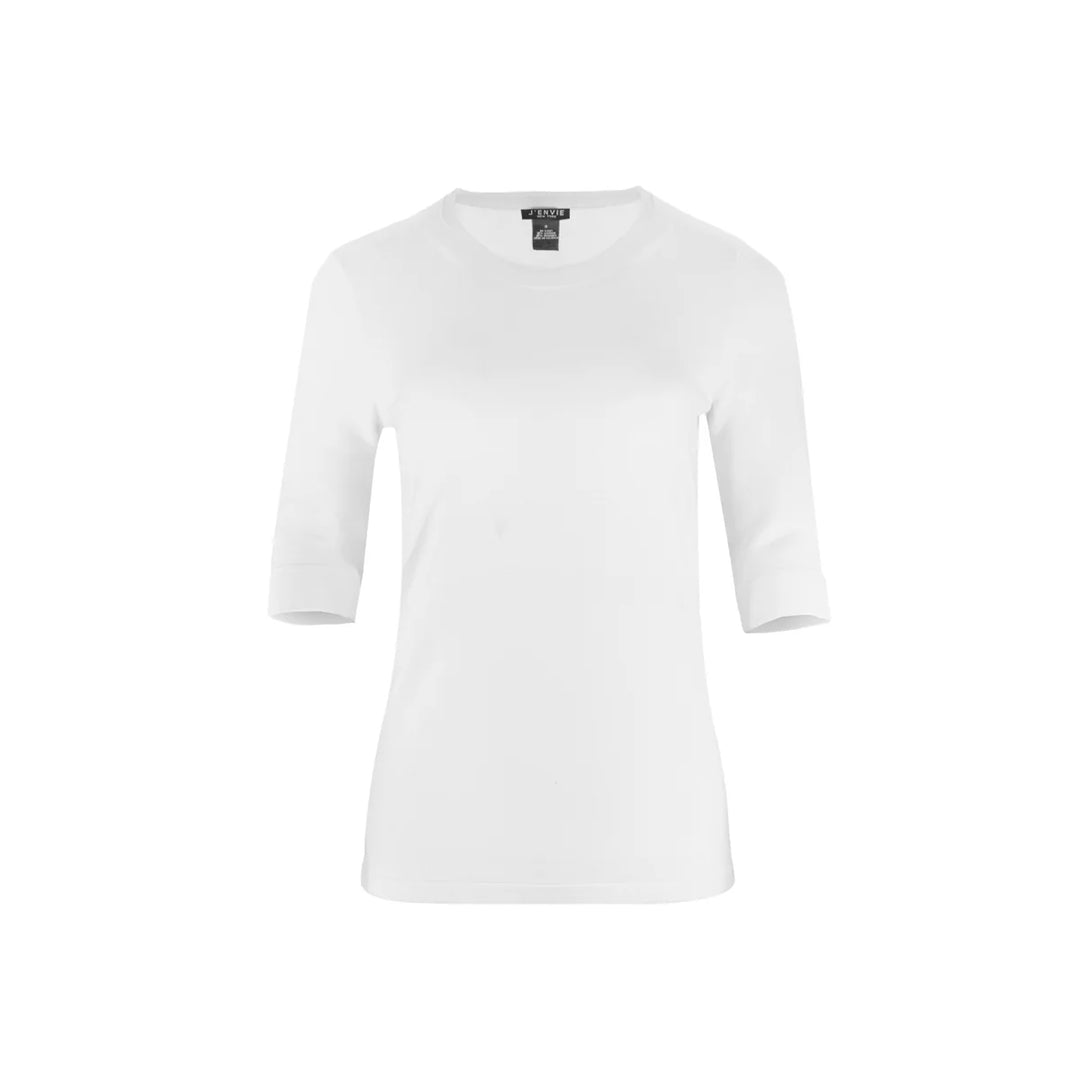 J'envie Gee-Gee Elbow Sleeve Sweater Tee in Ivory - Mildred Hoit