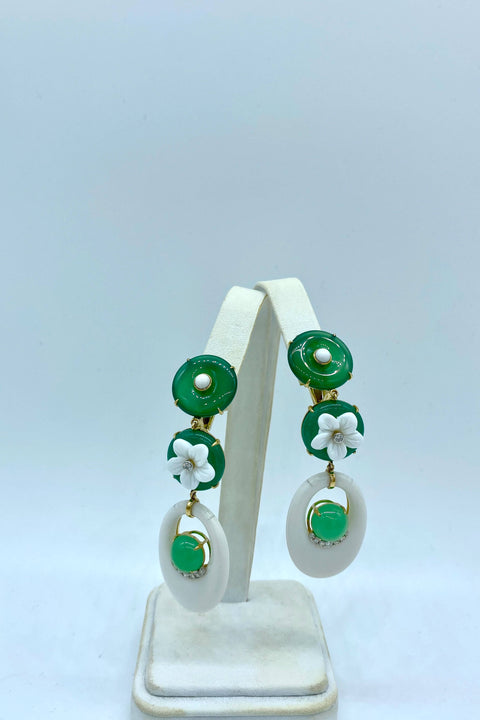 Green Agate, Chrysoprase Earrings available at Mildred Hoit in Palm Beach.