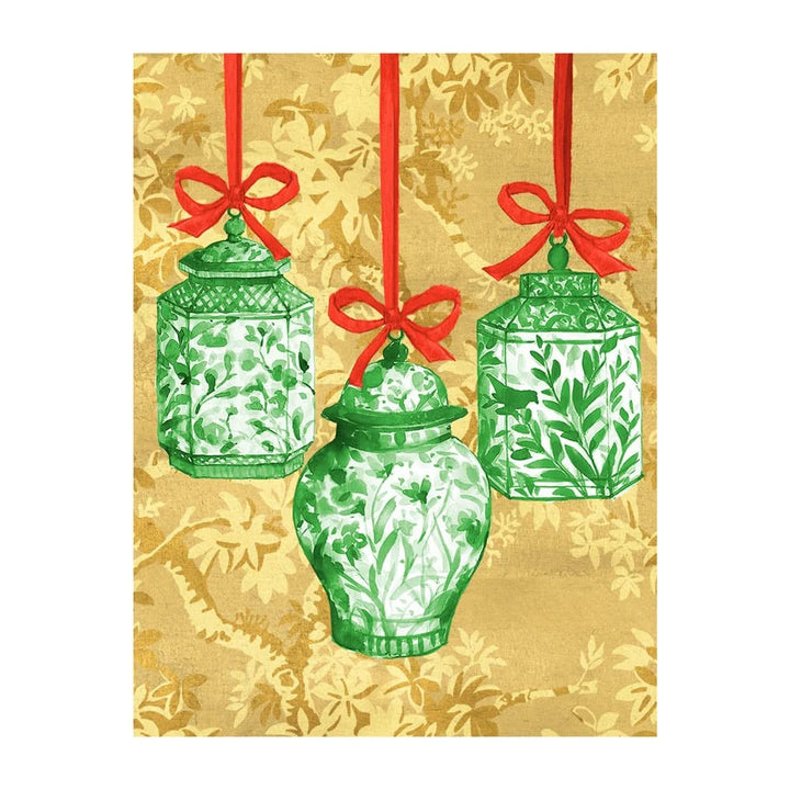 Caspari Ginger Jar Ornaments Classic Boxed Christmas Cards - Mildred Hoit
