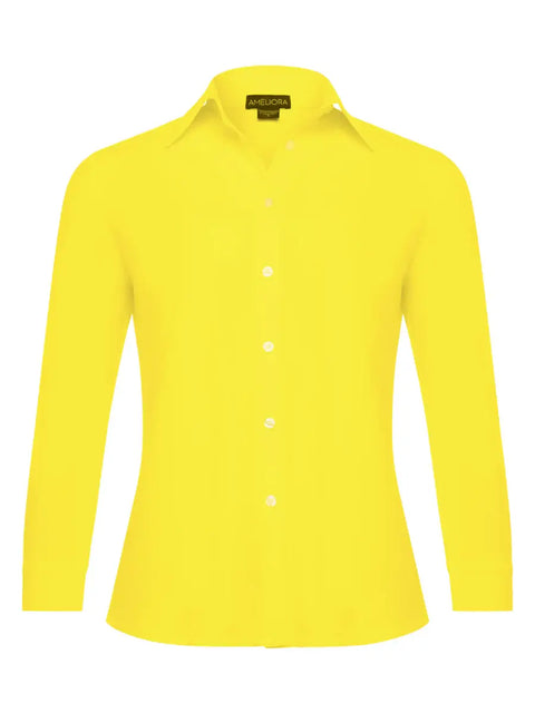 Diane Shirt in Lemon available at Mildred Hoit in Palm Beach.