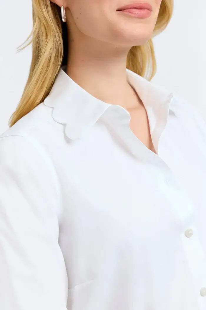 Foxcroft Gwen Shirt in White - Mildred Hoit