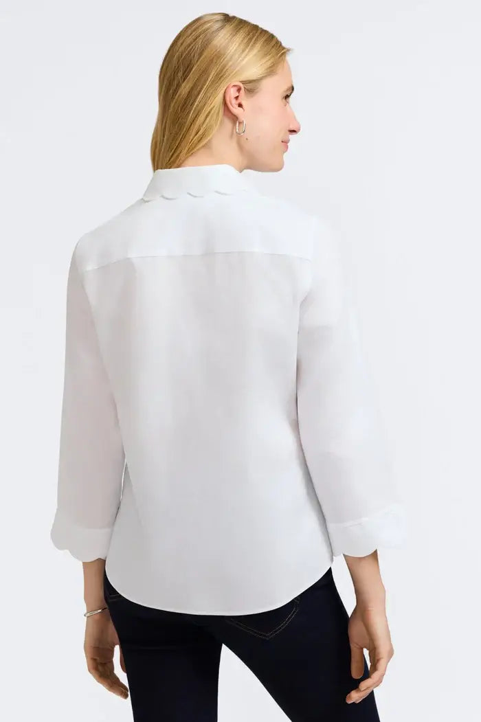 Foxcroft Gwen Shirt in White - Mildred Hoit