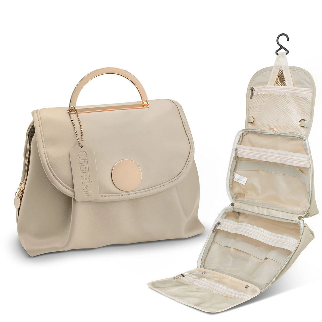 Travel Hook Toiletry Cosmetic Bag in Beige - Mildred Hoit